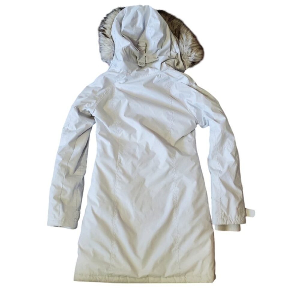 Aritzia TNA Aspen Insulated White Fur Hooded Winter Jacket XS - Picture 3 of 7